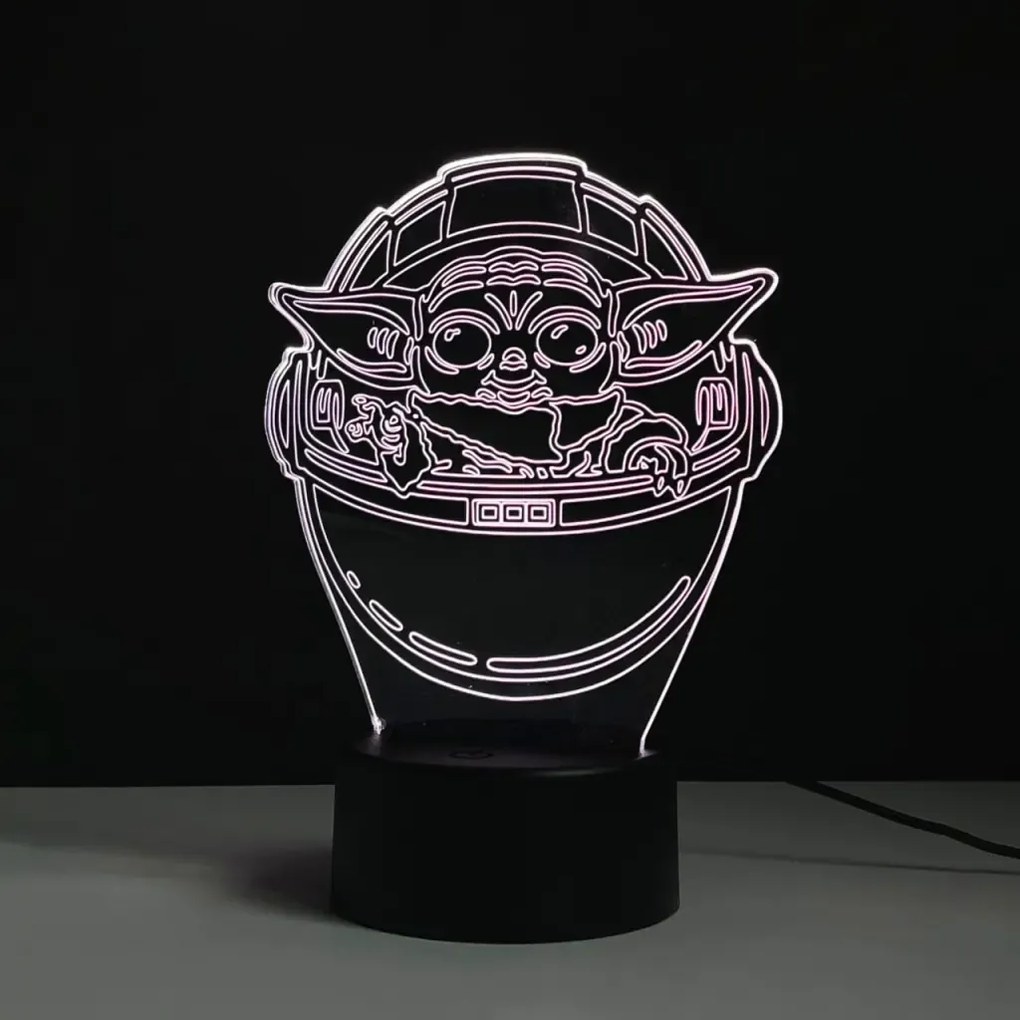 3Dmix 3DL-SL048 – 3D LED nočná lampa - Baby Yoda (Star Wars – Mandalorian) (Solar)