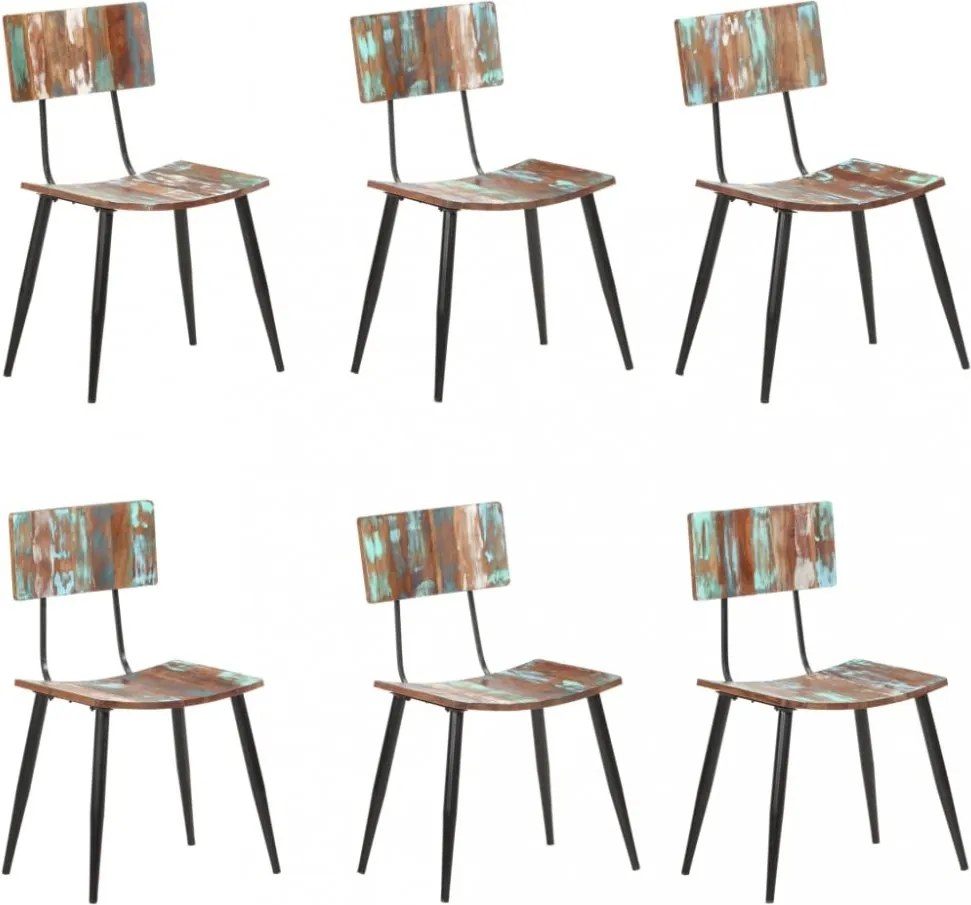 Jedálenská stolička 6 ks recyklované drevo Dekorhome