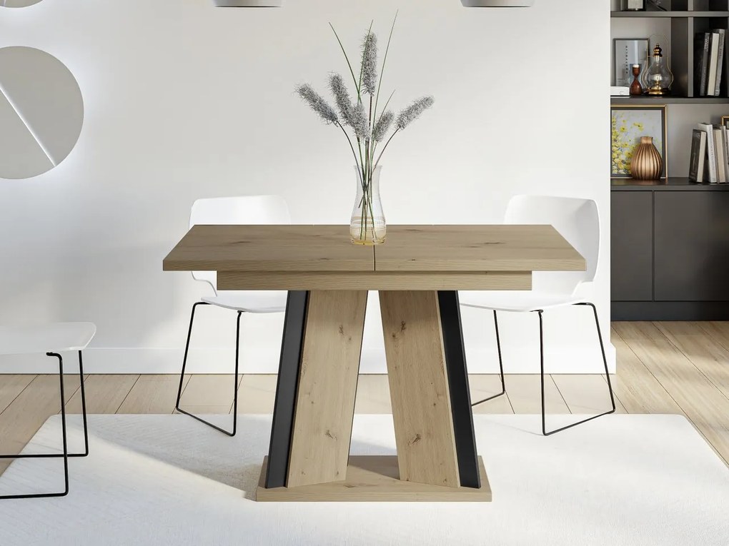 Rozkladací jedálenský stôl Lyliad, Farby: artisan / čierna