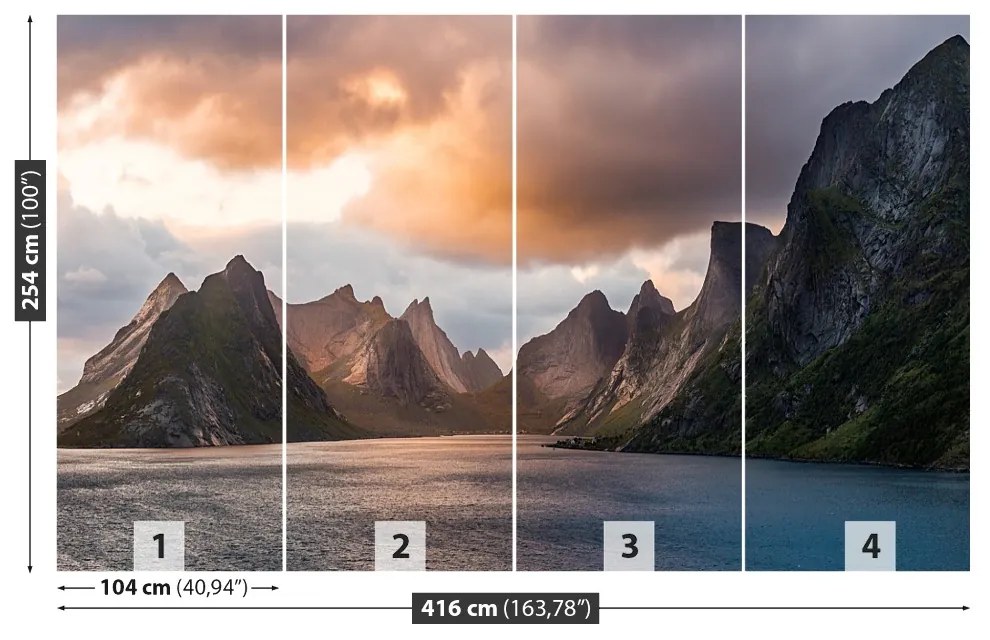 Fototapeta Vliesová Lofoten nórsko 250x104 cm