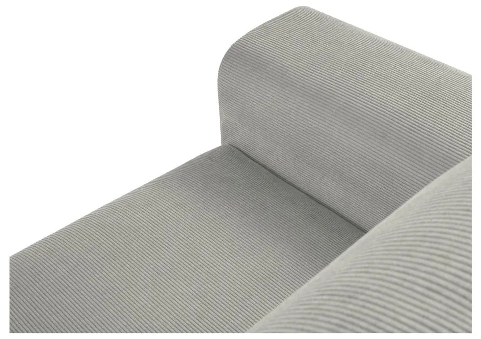 Svetlosivá menčestrová rozkladacia/s úložným priestorom rohová pohovka (pravý roh/s leňoškou) Kyoto – Cosmopolitan Design