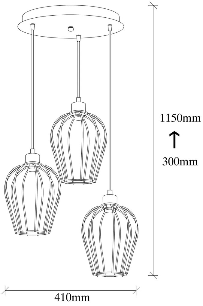 Závesné svietidlo Tel VII čierne