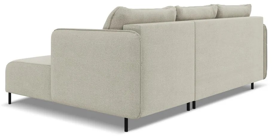 Béžová rozkladacia/s úložným priestorom rohová pohovka (pravý roh) Luana – Makamii