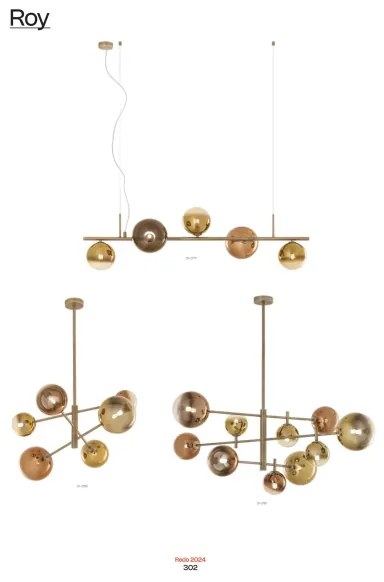 Redo 01-2779 - Luster na tyči ROY 5xG9/10W/230V