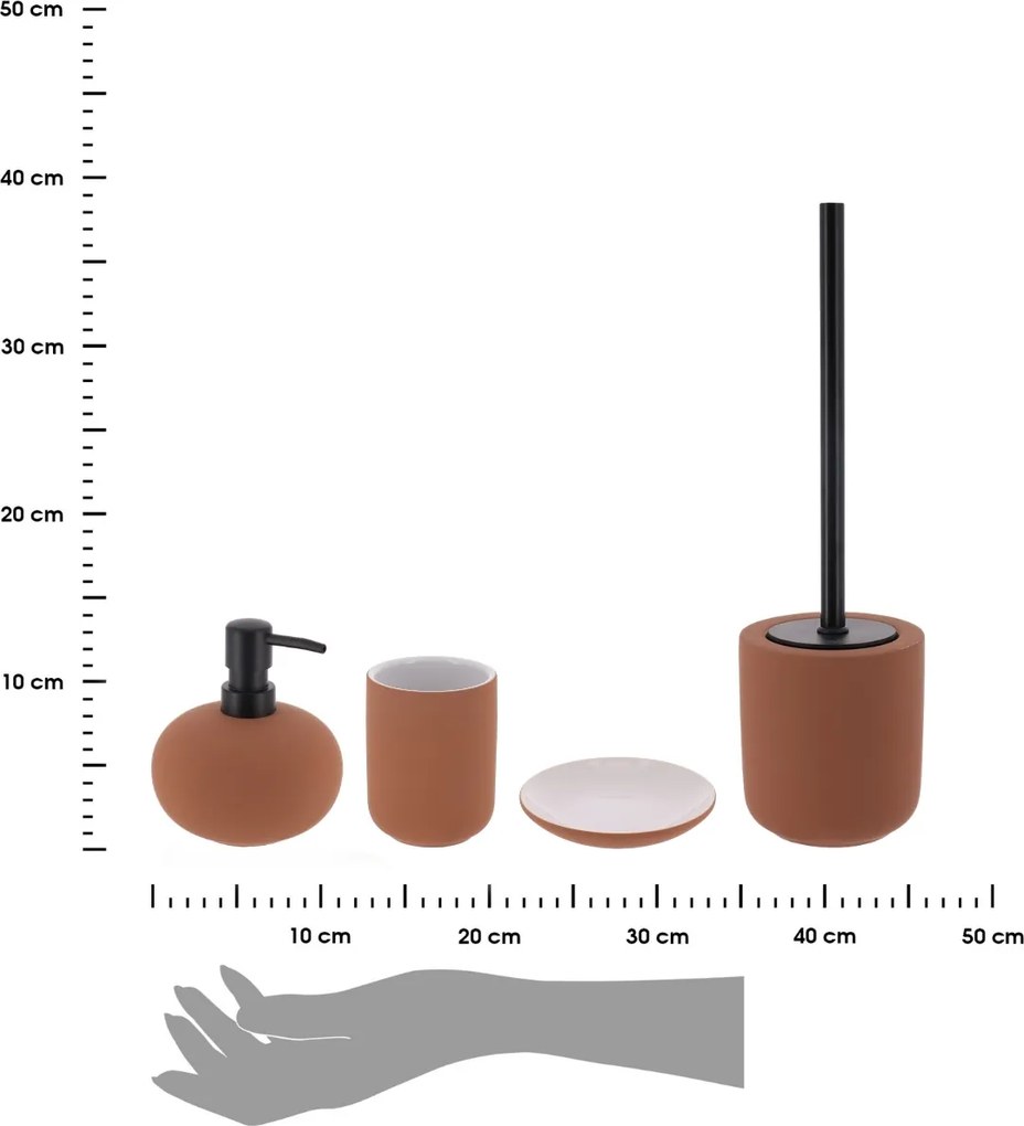 Sada kúpeľňových doplnkov Niva, hnedá/s čiernymi prvkami