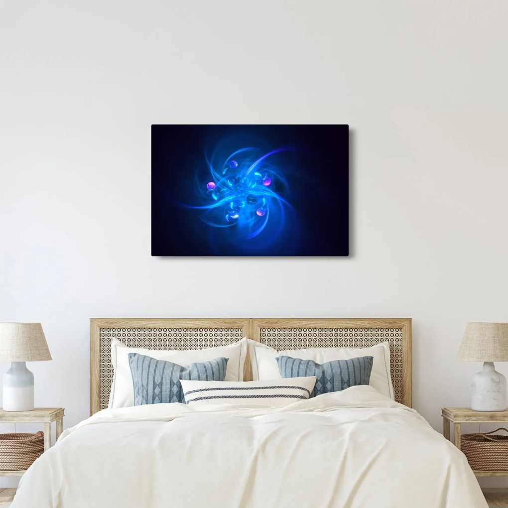 Moderný obraz modrej abstrakcie (90x60 cm)