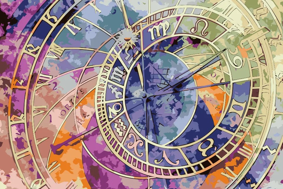 Gario Maľovanie podľa čísel Farebný orloj Rozmery: 100 x 80 cm, Rámovanie: Iba zrolované plátno