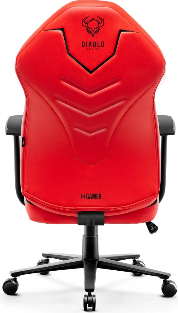 Herné kreslo z eko-kože Normal Size, červený-čierny: Diablo X-Gamer 2.0 Deep Red