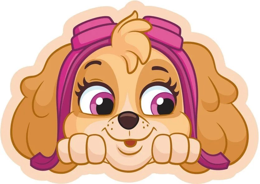 Tvarovaný 3D vankúš Tlapková patrola - Paw Patrol - motív Skye - 43 x 27 cm