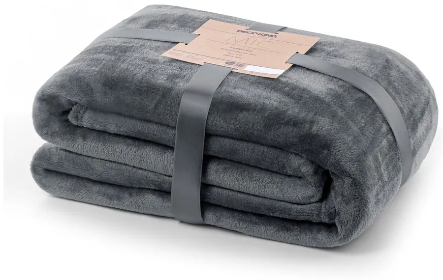 Tmavosivá deka z mikrovlákna DecoKing Mic, 200 × 220 cm