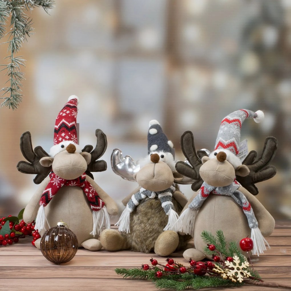 VIANOČNÁ FIGÚRKA REINDEER 44 CM VIACFAREBNÁ
