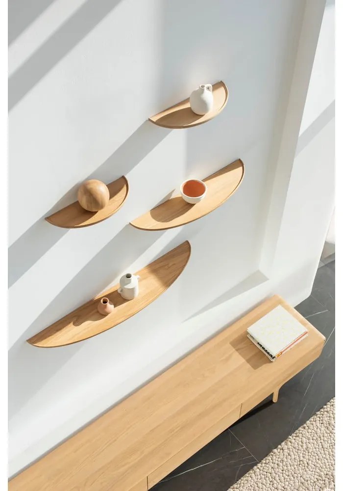 Police z dubového dreva v prírodnej farbe Mu - Gazzda