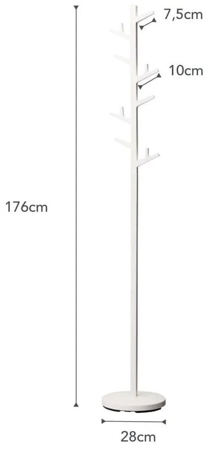 Biely vešiak YAMAZAKI Branch Pole Hanger