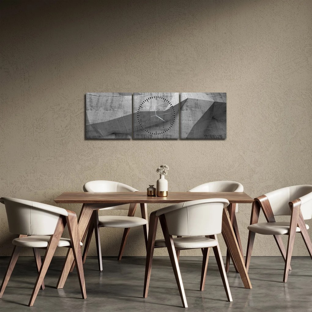 Obraz - 3D stena (s hodinami) (90x30 cm)