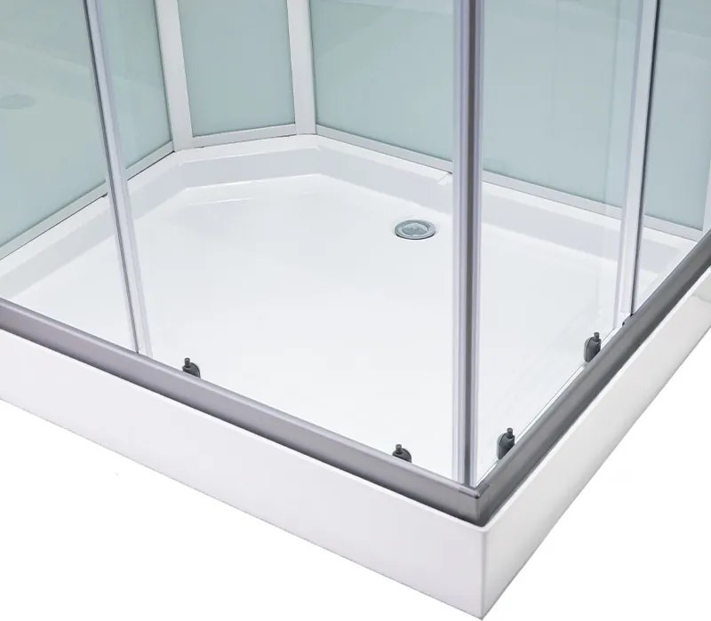 BPS-koupelny Hydromasážny box HYD-AL120 pravý, 120x80 cm, kartáčovaný chróm/transparent