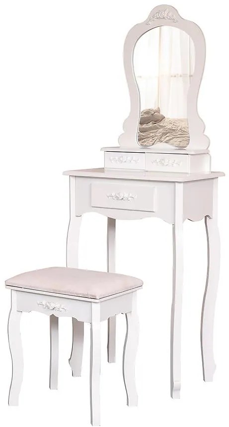 Toaletný stolík + Taburetka Sylvia 012 9512 biela