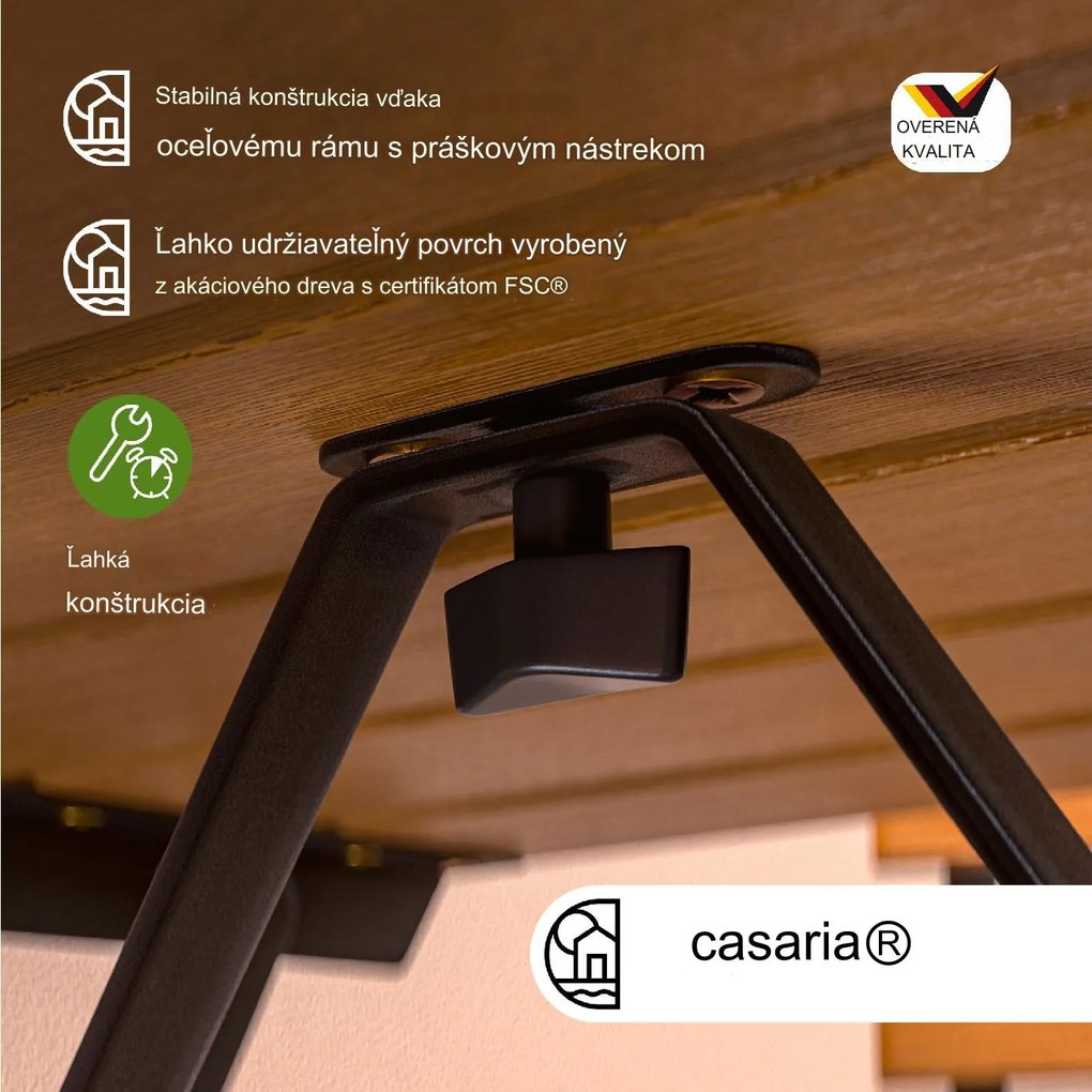 InternetovaZahrada Drevená balkónová súprava - agát/kov