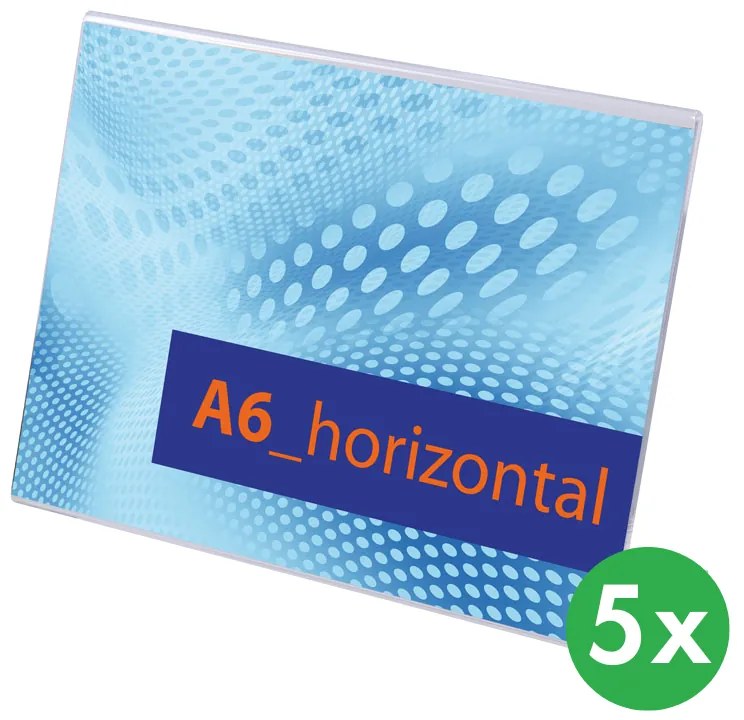 Jansen Display Plexi pultové stojančeky, typ L, A6 na šírku, balenie 5 ks