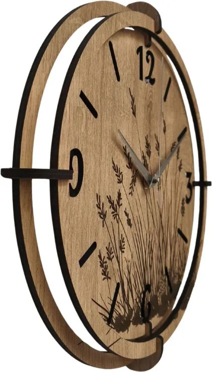 Moderné drevené hodiny Dub – dizajn Lúčne trávy | SENTOP HDF0590-OAK-HLIFAX