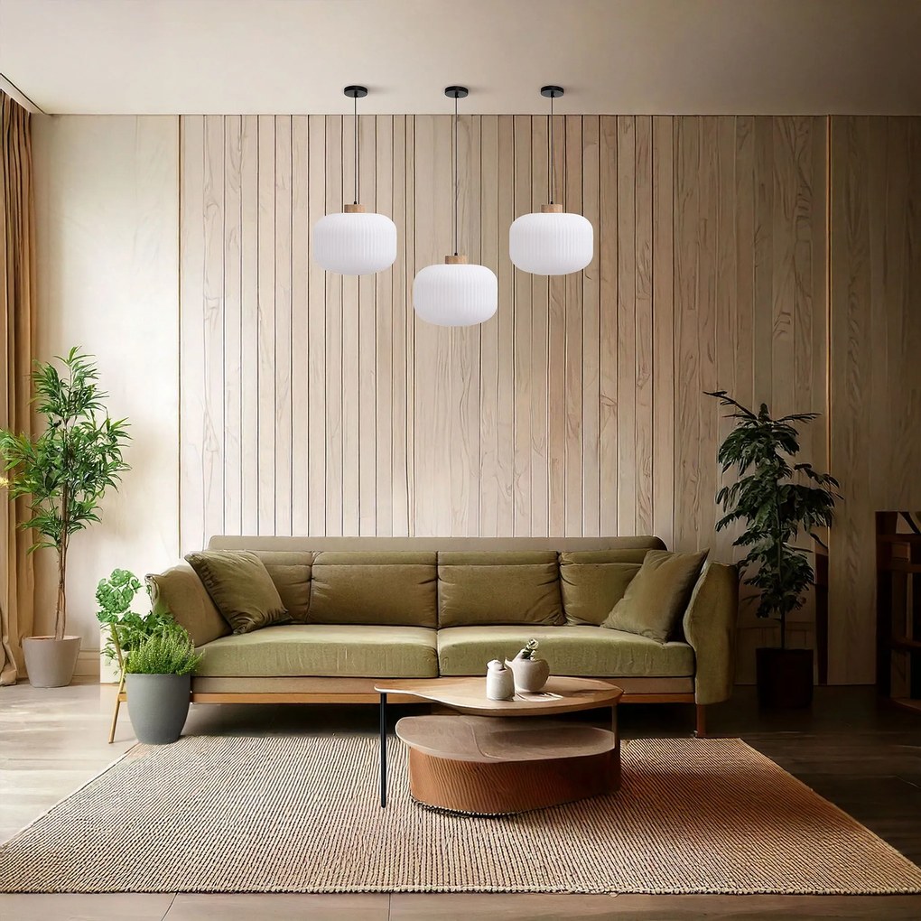 Toolight Toolight, stropné svietidlo zo skla 1xE27, biela, OSW-04412