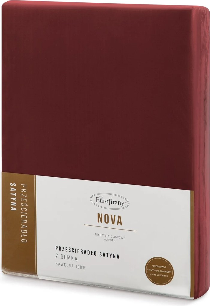 MAKOSATÉNOVÉ PRESTIERADLO NOVA3 200X220 CM BORDOVÉ