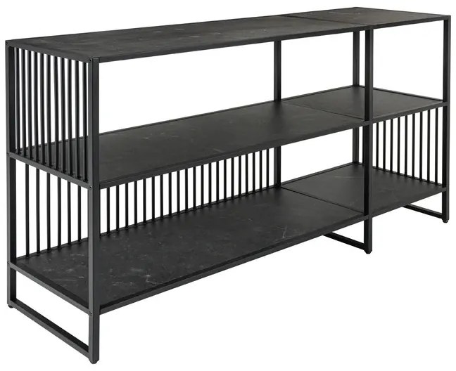 Dizajnový regál Haines 120 cm vzor antracitový mramor
