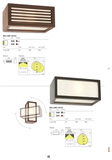Redo 9899 - Vonkajšie nástenné svietidlo BRICK 1xE27/23W/230V IP54 hnedá