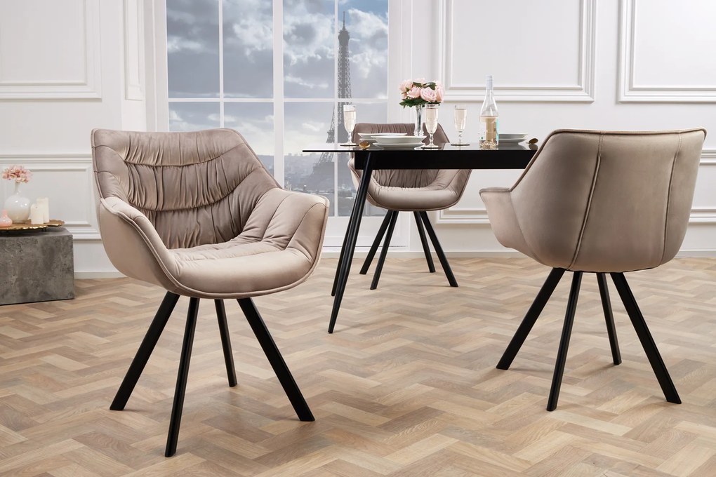 Stolička The Dutch Comfort velvet greige