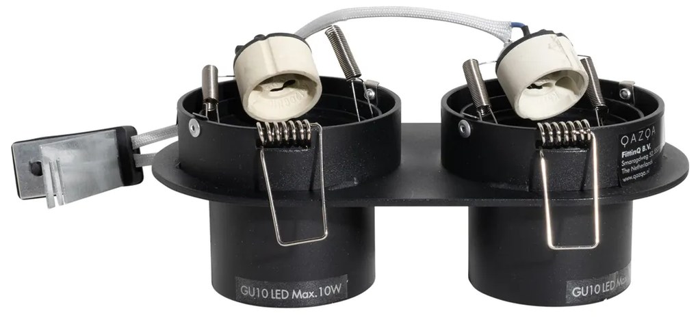 Sada 6 zapustených bodových svetiel čierna GU10 50 mm 2-svetlá - Installa