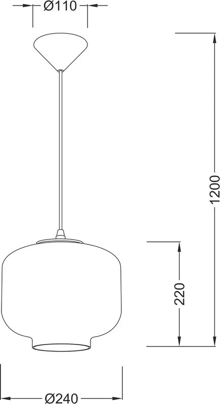 ACA DECOR Závesné svietidlo Smoke, priemer 24 cm