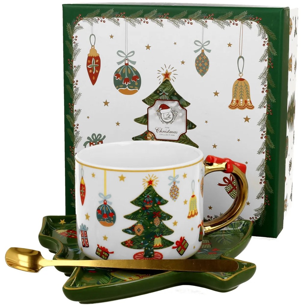 Porcelánová šálka s podšálkou Christmas Tree 250 ml