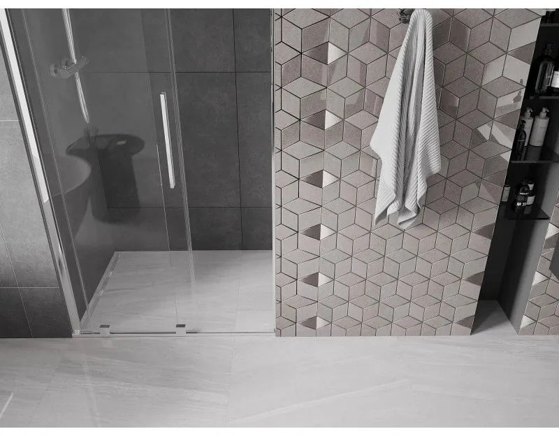 Mexen Velar, posuvné dvere do otvoru 90x200 cm, 8mm číre sklo, chrómový profil, 871-090-000-01-01