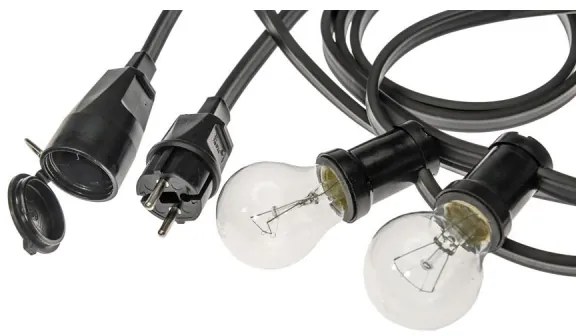 Vonkajšia dekoračná reťaz GIRLANDA 12 m 10xE27/15W/230V IP44