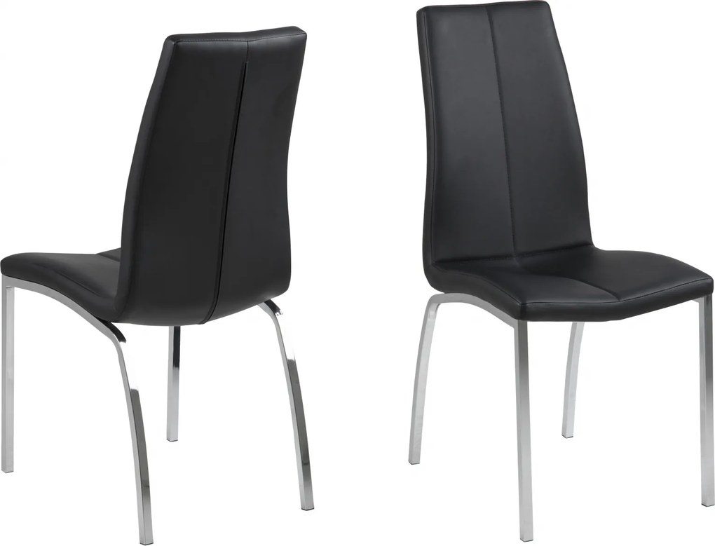 Bighome - Jedálenská stolička ASAMA, čierna, strieborná