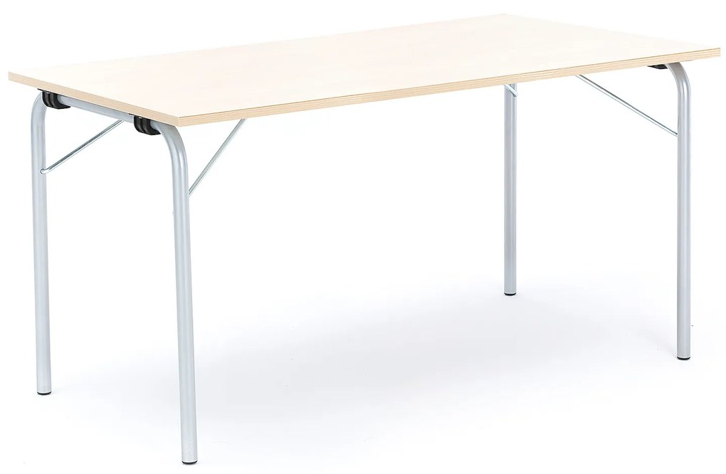 Skladací stôl NICKE, 1400x700x720 mm, laminát - breza, galvanizovaný