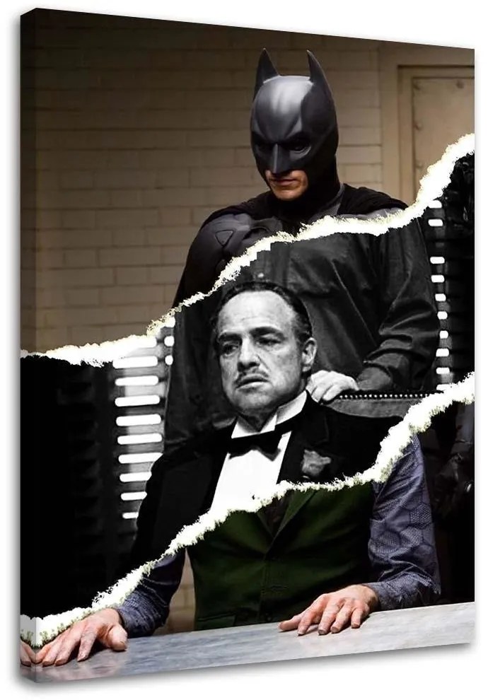 Gario Obraz na plátne Koláž Batman a Krstný otec - Norrobey Rozmery: 60 x 90 cm