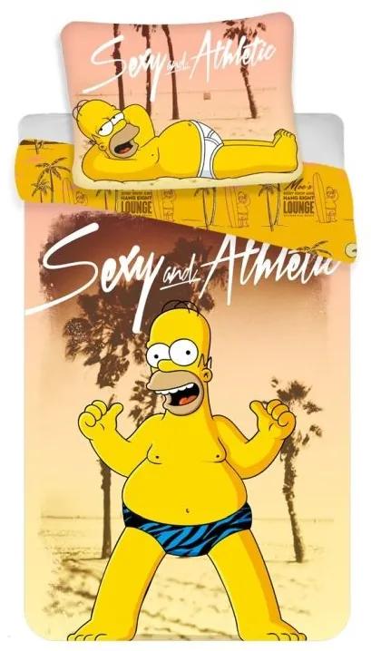 JERRY FABRICS Obliečky Homer Simpson beach Bavlna 140/200, 70/90 cm