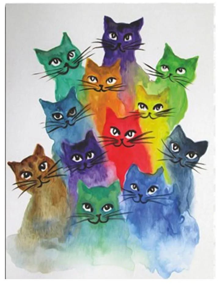 Obraz na plátne Happy Cats, 30 × 40 cm