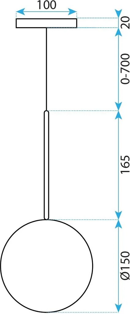 Toolight Toolight, sklenené guľové závesné stropné svietidlo 15cm, APP1681-1CP, OSW-04301