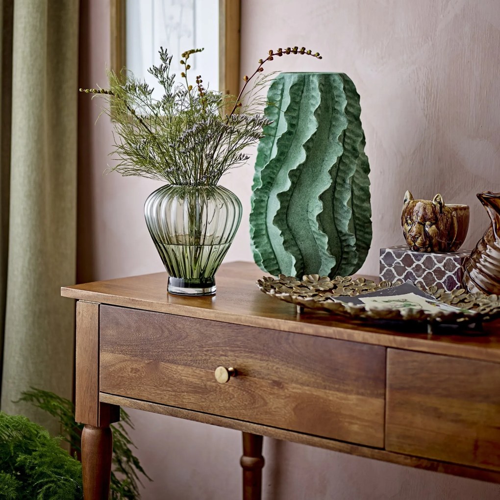 Bloomingville Sklenená váza Reeve Green