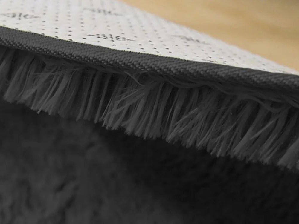 TZ Tmavosivý obdĺžnikový shaggy koberec Lana Rozmer: 60x90