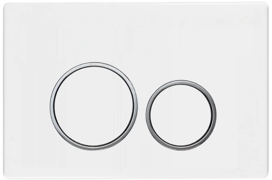 Ovládacie tlačidlo Splachovadlá - biele / chrómové - dvojčinné - plastové - typ D, 600500