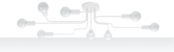 Sollux SL.1444 - Prisadený luster VECTOR 8xE27/15W/230V biela