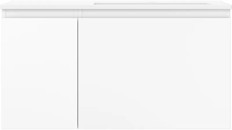 Mexen Orio, kúpeľňová skrinka 90 cm s pravým umývadlom Otis, 1S, 1D, biela matná, 91A13-09047-3-BBFF01-W18P01