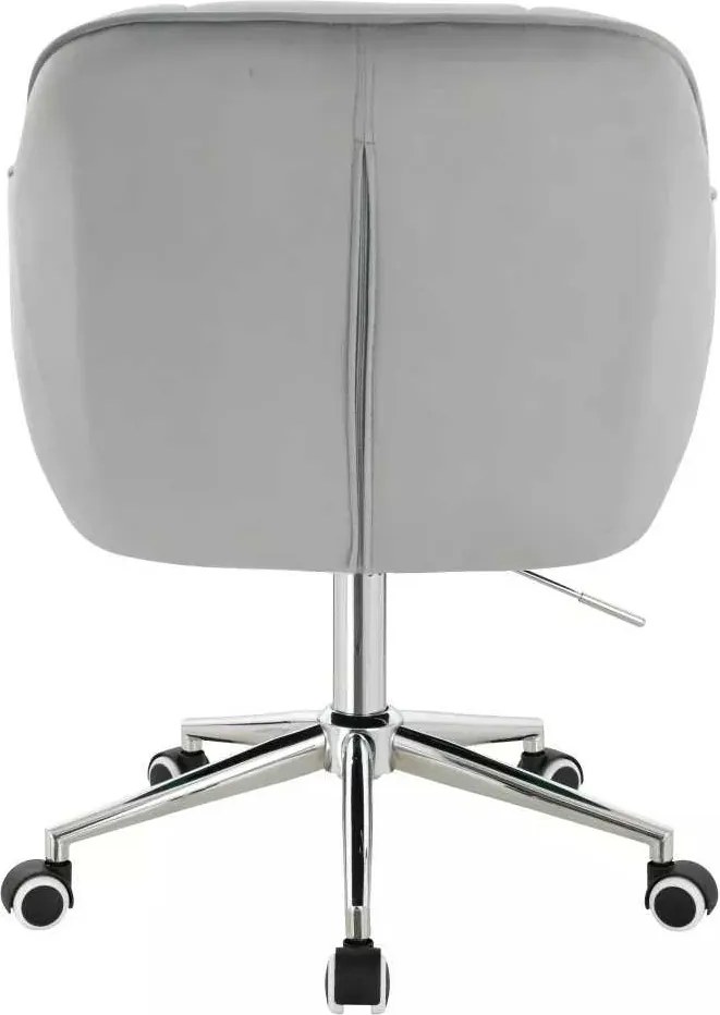 LuxuryForm DESIGN Stolička AVOLA VELUR na striebornej podstave s kolieskami - svetlo šedá