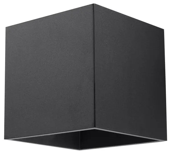 Čierne nástenné svietidlo Sollux Geo