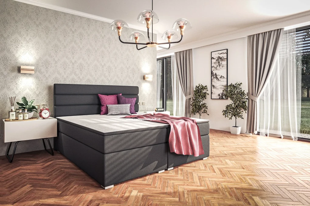 SELENA MANŽELSKÁ POSTEĽ 160X200 SAWANA 14 ČIERNA LÁTKA