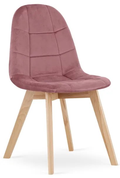 Set dvoch jedálenských stoličiek BORA zamatové ružové (2ks)