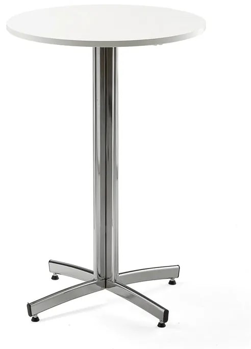 Barový stôl SANNA, Ø700x1050 mm, chróm/biela