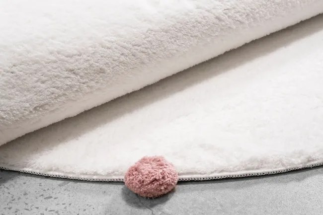 Koberec MELLOW biely / ružový kruh